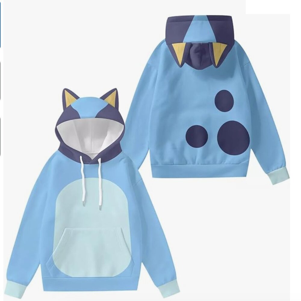 Adult Bluey Hoodie with Dog Ears size Medium